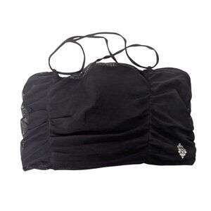 Free People Movement Ruched Bra Womens Size Small Black Workout Yoga Stretch